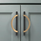 Amerdeco 10 Pack Black Brushed Gold Cabinet Pulls 5 Inch(128MM) Hole Centers Kitchen Cabinet Handles Hardware Kitchen Handles for Cabinets Cupboard Handles Drawer Pulls…