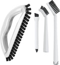 Grout Cleaning Brush Set (4 Pcs) Heavy Duty Hand Grout Scrub Brush & Detail Cleaning Brush Set for Baseboards,Floor, Corners, Shower, Bath Tub & Tiles