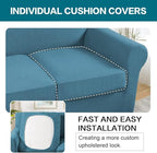 Turquoize 4 Piece Sofa Covers for 3 Cushion Couch Sofa Slipcover Soft Couch - Image 5