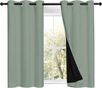 NICETOWN Greyish Green 100% Blackout Curtains 45 inches Long, 2 Thick Layers by NICETOWN