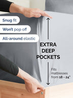 CGK Extra Deep Queen Sheet Set - 6pc Cooling Sheets - Steel Blue