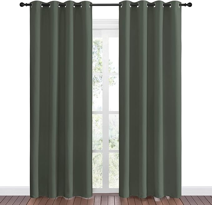 NICETOWN Dark Mallard Blackout Curtains Grommet - Image 2