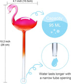 NiHome Self Watering Globes 2 Pack Glass Plant Waterer Flamingo Pink 10in