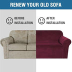 H.VERSAILTEX Stretch Velvet Loveseat Covers - Image 6