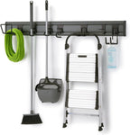 TRINITY 9Pc Heavy Duty Wall Track Storage Kit, 2 PVC 28" Panels, 7 Hooks