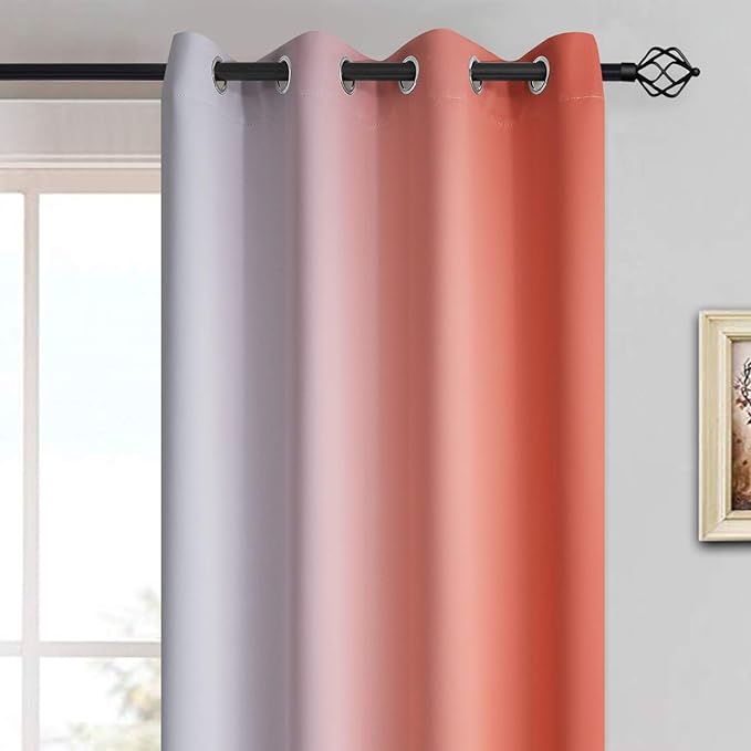 Yakamok Light Blocking Ombre Curtains, Room Darkening Window Drapes - Image 3