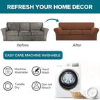 Turquoize 4 Piece Sofa Covers for 3 Cushion Couch Slipcover Soft Cover - Image 7