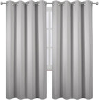 LEMOMO Blackout Curtains 66 x 72 Inch Long Light Grey Curtains Set of 2 Panels - Image 2