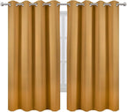 LEMOMO Mustard Yellow Blackout Curtains 66 x 63 Inch Length/Set of 2 Curtain - Image 2