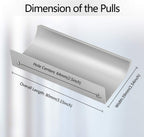 12 PCS 80mm Silver Aluminum Edge Pull, Concealed Cabinet Handle