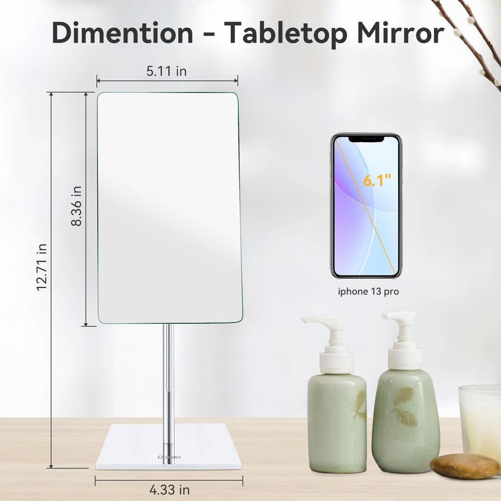 DOWRY Tabletop Magnifying Makeup Mirror Vanity Mirror Polished Chrome