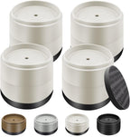 Furniture Risers Bed Risers Heavy Duty 1 inch, 2 inch, 3 inch, 4 inch Round Adjustable Bed Lifts Riser for Desk Legs Table Couch Sofa Chair Refrigerator Washing Machine (1+1 Inch, White, 4 Pack)