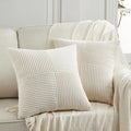 Fancy Homi 2 Packs Cream Samll Decorative Throw Pillow Covers 14x14 Inch by Fancy+Homi