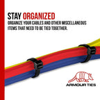 7.5 Inch Black Zip Ties, 50 lb Tensile Strength, 1000-Pack