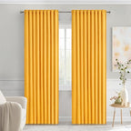 MIULEE Yellow Back Tab Blackout Curtains 72 Inches Long 2 Panels Set by MIULEE