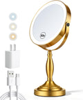 30X/1X Makeup Mirror with Lights, 8" Double Sided Vanity Mirror with Lights