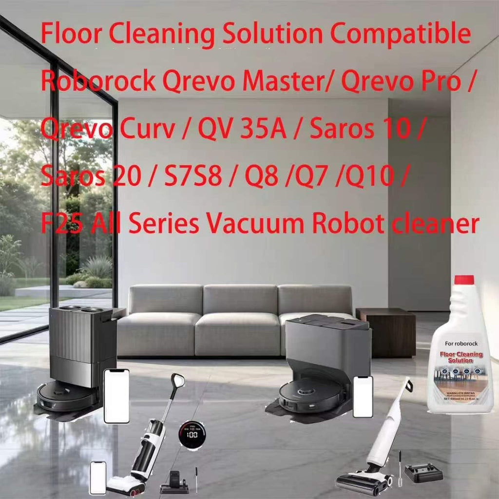 Floor Cleaning Solution Compatible With Roborock Robot Vacuum And Mop Cleaner， Deep Cleans For Multiple Hard Floors, Suitable With All Robot Vacuums With Mopping（2 Pack）