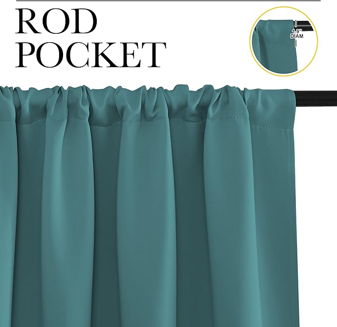 NICETOWN 2 Panels Blackout Curtains, Rod Pocket Thermal Insulated Drapes - Image 2