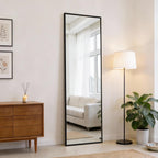 DUMOS 47"x14" Full Length Door Mirror, Full Body Mirror, Black