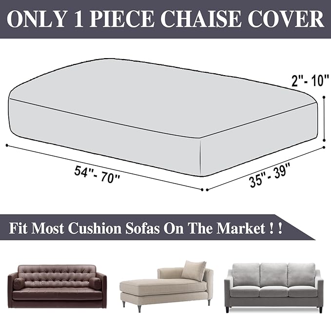 Chaise Couch Cushion Cover Washable Separate Seat Stretch Sectional Sofa - Image 6