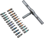 Ratchet Screwdriver Set, 24 in 1 58 Tooth Repair Driver with 6.2 Degree Ratcheting Action for Home Maintenance S2 Molybdenum Alloy Steel Bits Lightweight Handle 1 Set