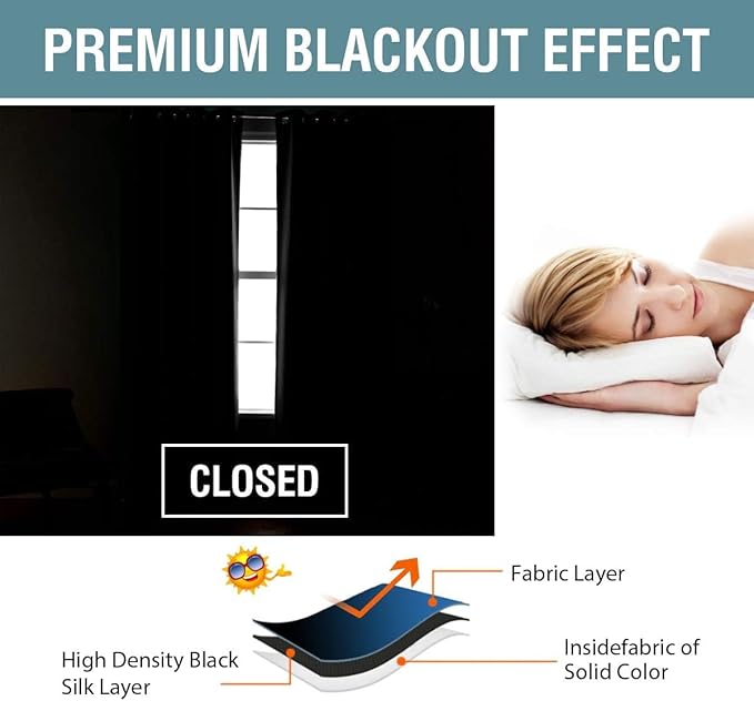 H.VERSAILTEX Light Blocking Blackout Curtains Window Treatment Thermal - Image 5