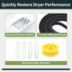 WE49X20697 Dryer Repair & Maintenance Kit Compatible with GE Select Dryers, Include WE18X25100 Lint Filter WE3M26 Bearing WE12X83 Idler Pulley WE12M29 Drive Belt Felt Seal and Glide Slides
