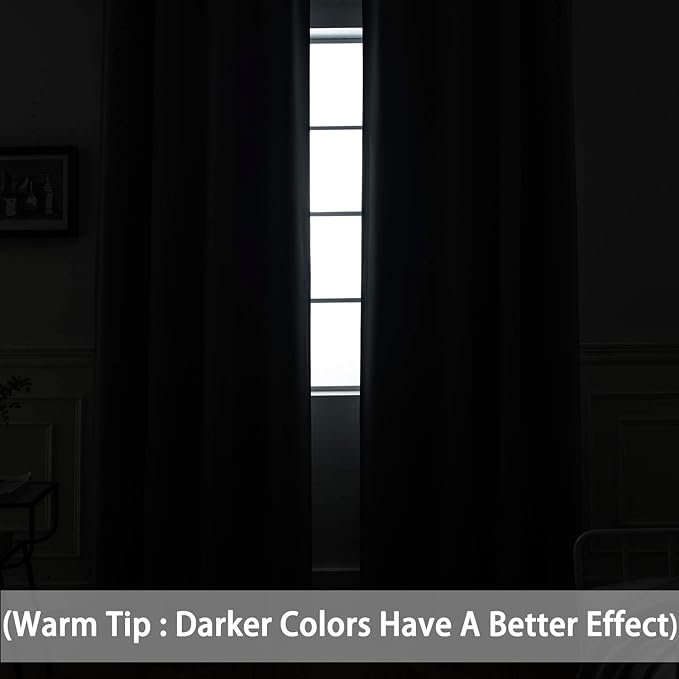 Yakamok 96 inch Long Solid Blackout Curtains - Image 3