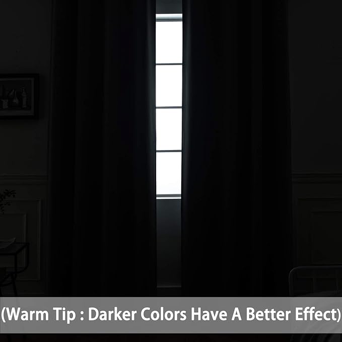 Yakamok Blackout Curtains 84 Inches Long Coral Room Darkening Thermal Insulated - Image 4