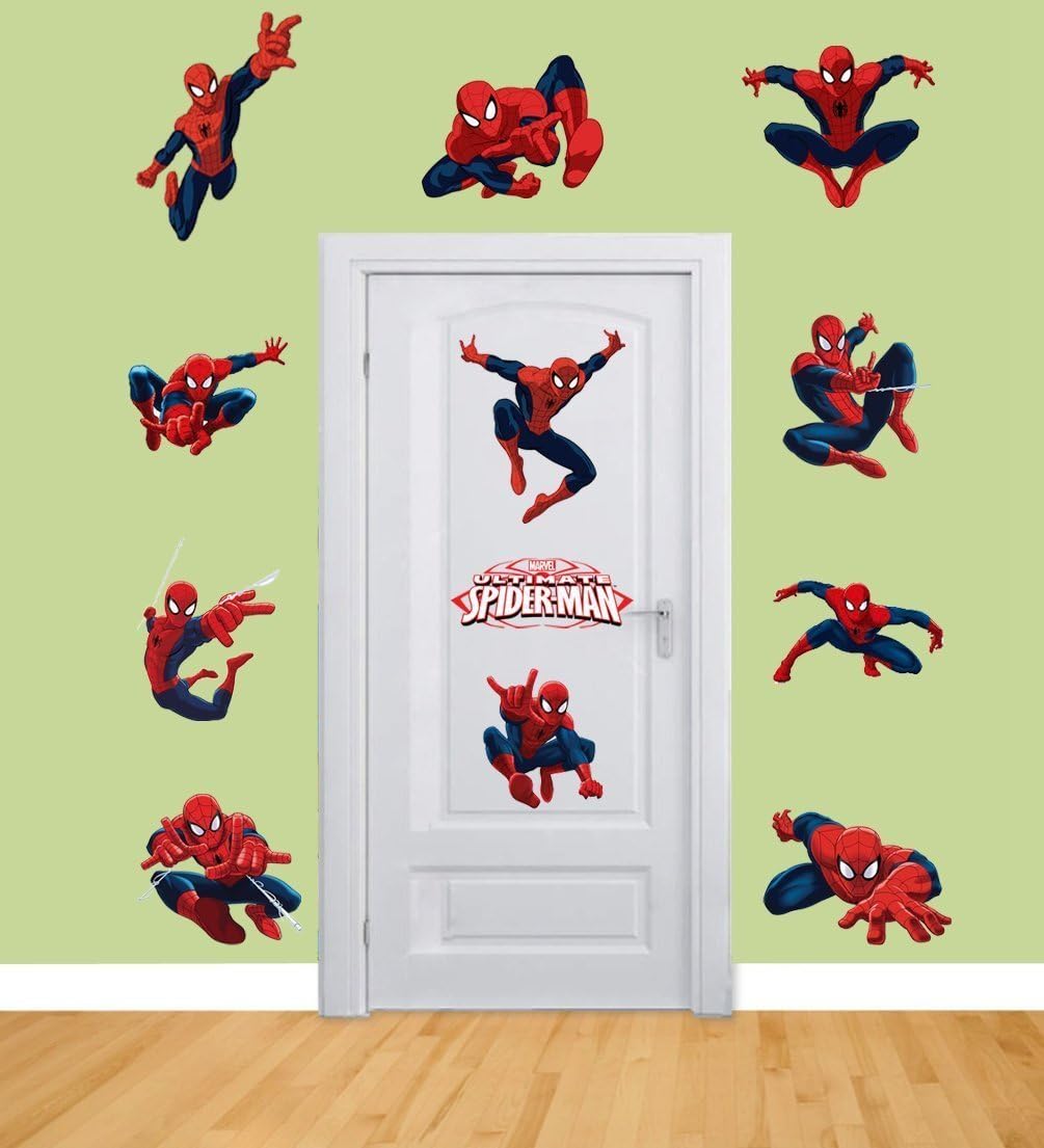 Spiderman Sticker Pack for Kids Room Wall Decor | Peel and Stick Wall Decal for Ultimate Spider-man Party Decoration by Dekosh