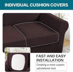 Turquoize 4 Piece Sofa Covers for 3 Cushion Couch Sofa Slipcover Soft Couch - Image 5