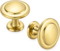 KOOFIZO 10 Pack Brushed Gold Cabinet Knobs Round Single Hole Pulls 1960