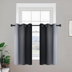 Yakamok Room Darkening Ombre Curtains 36 Inch Length, Light Blocking Grommet - Image 2