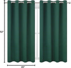 LEMOMO Blackout Curtains 52 x 45 inch/Green Curtains Set of 2 Panels/Thermal - Image 10