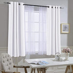 NICETOWN 50% Blackout White Curtain Set, Modern Design Solid Grommet - Image 7