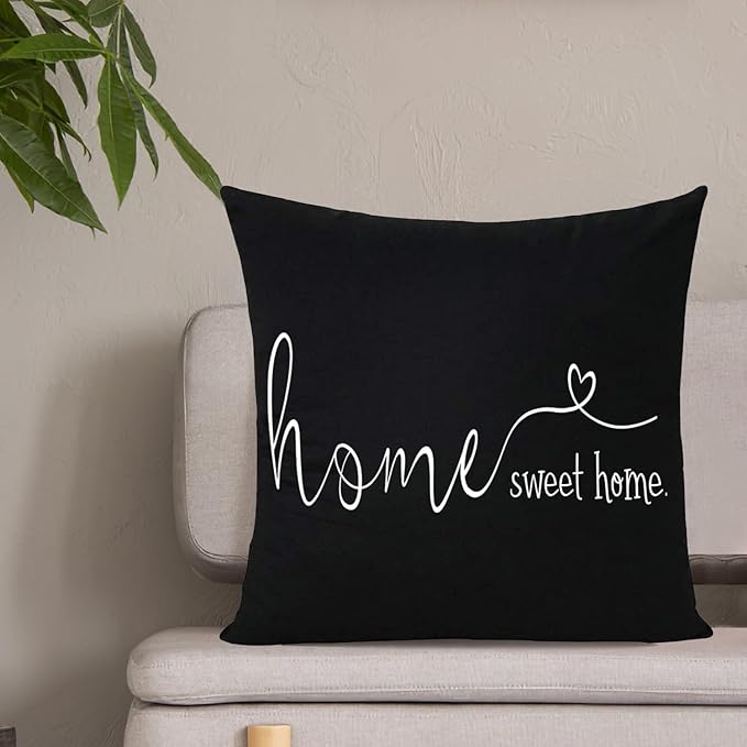 MFGNEH Home Sweet Home Quotes Farmhouse Pillow Covers 18x18 Inch, Farmhouse - Image 3