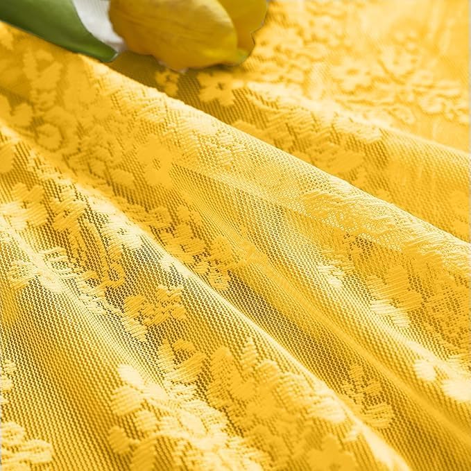 YJ YANJUN Vintage Lace Curtains 24 inch - Image 3