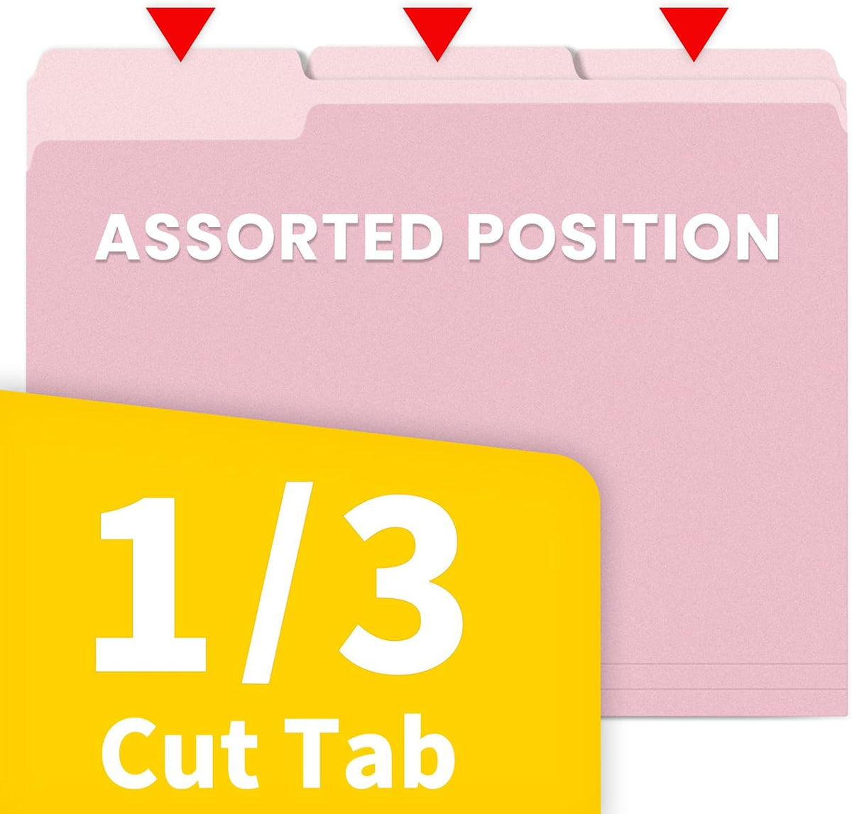 SUNEE File Folders, 30 Pack Manilla Folders 8.5 x 11, Colored File Folders Home Office School Supplies for Documents Files Paper, Pink