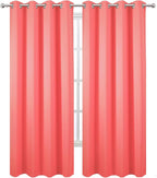 LEMOMO Blackout Curtains 52 x 90 Inch Long Coral Curtains Set of 2 Panels Room - Image 2