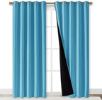 NICETOWN 100% Blackout Window Curtain Panels, Teal Blue, Cold and Full Light - Image 2
