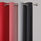 Estelar Textiler Red and Black Ombre Blackout Curtains 102 Inches Long 2 Panels - Image 4