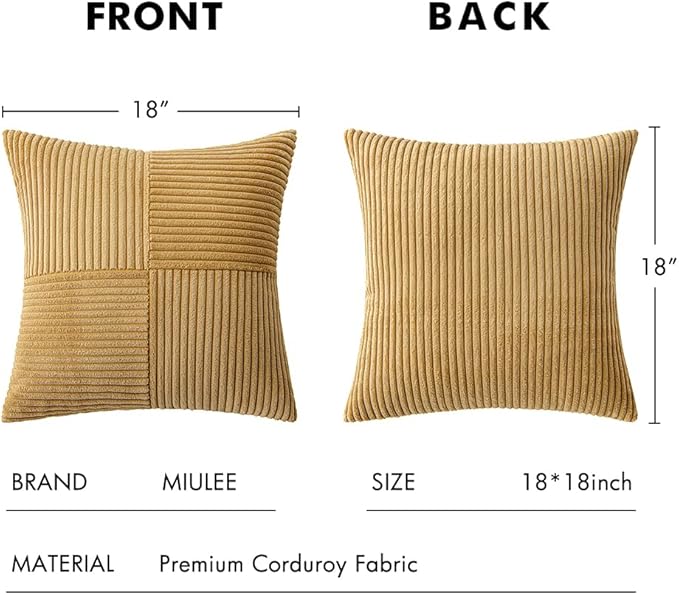MIULEE Khaki Decorative Throw Pillow Covers 18x18 Inch - Image 6
