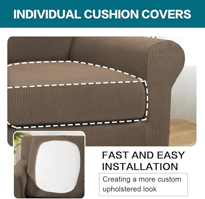 Turquoize 2 Piece Chair Covers Armchair Slipcovers - Image 5