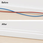 TV Cord Hider – Flexible Wall Cord Cover Slim Design Silicone Cable Raceway - Self Adhesive, Cut to Size Design for Hiding Wires on Wall - Clean Home Setup Cable Concealment (White 3 Feet)