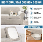 H.VERSAILTEX Modern Velvet Plush 4 Piece High Stretch Sofa Slipcover Sofa Cover - Image 6