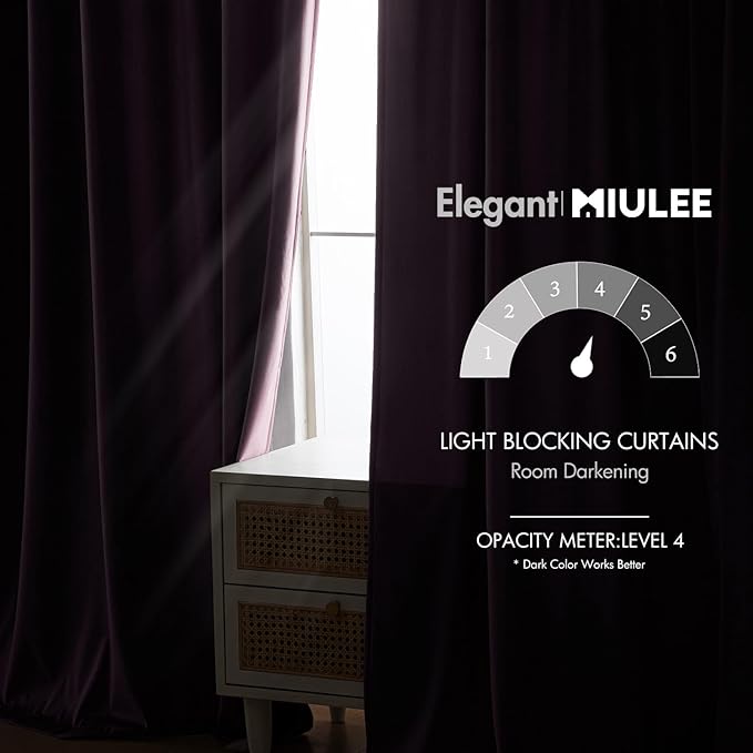 MIULEE Lavender Velvet Curtains 84 inches - Image 5