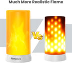 Hompavo Upgraded Flame Lights with Remote, Timer, 4-Mode Rechargeable