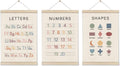 DOI-LANEE Set for 3 Numbers Alphabet Shapes Posters Hanger Frame for Kids