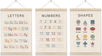 DOI-LANEE Set for 3 Numbers Alphabet Shapes Posters Hanger Frame for Kids