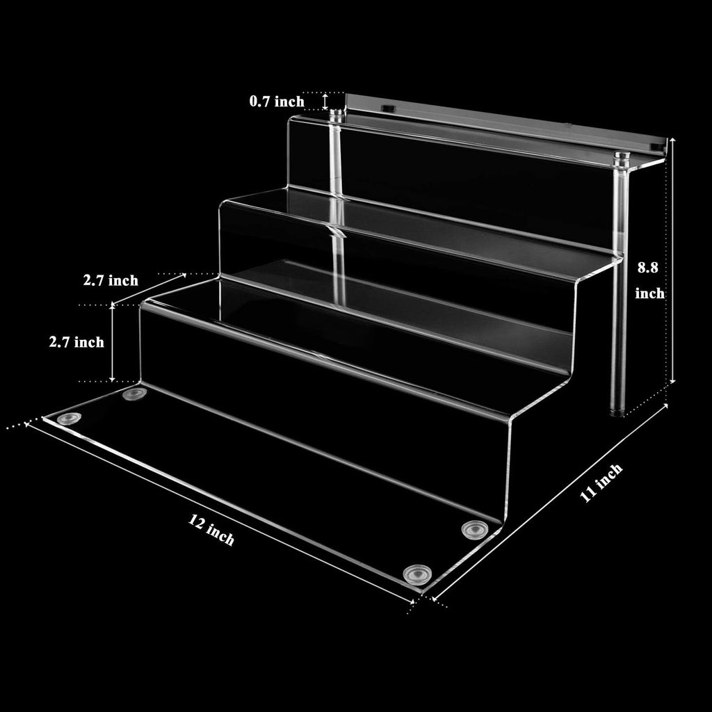 12 x 9 inch Clear Acrylic Display Riser, 4-Step, 4 Pack